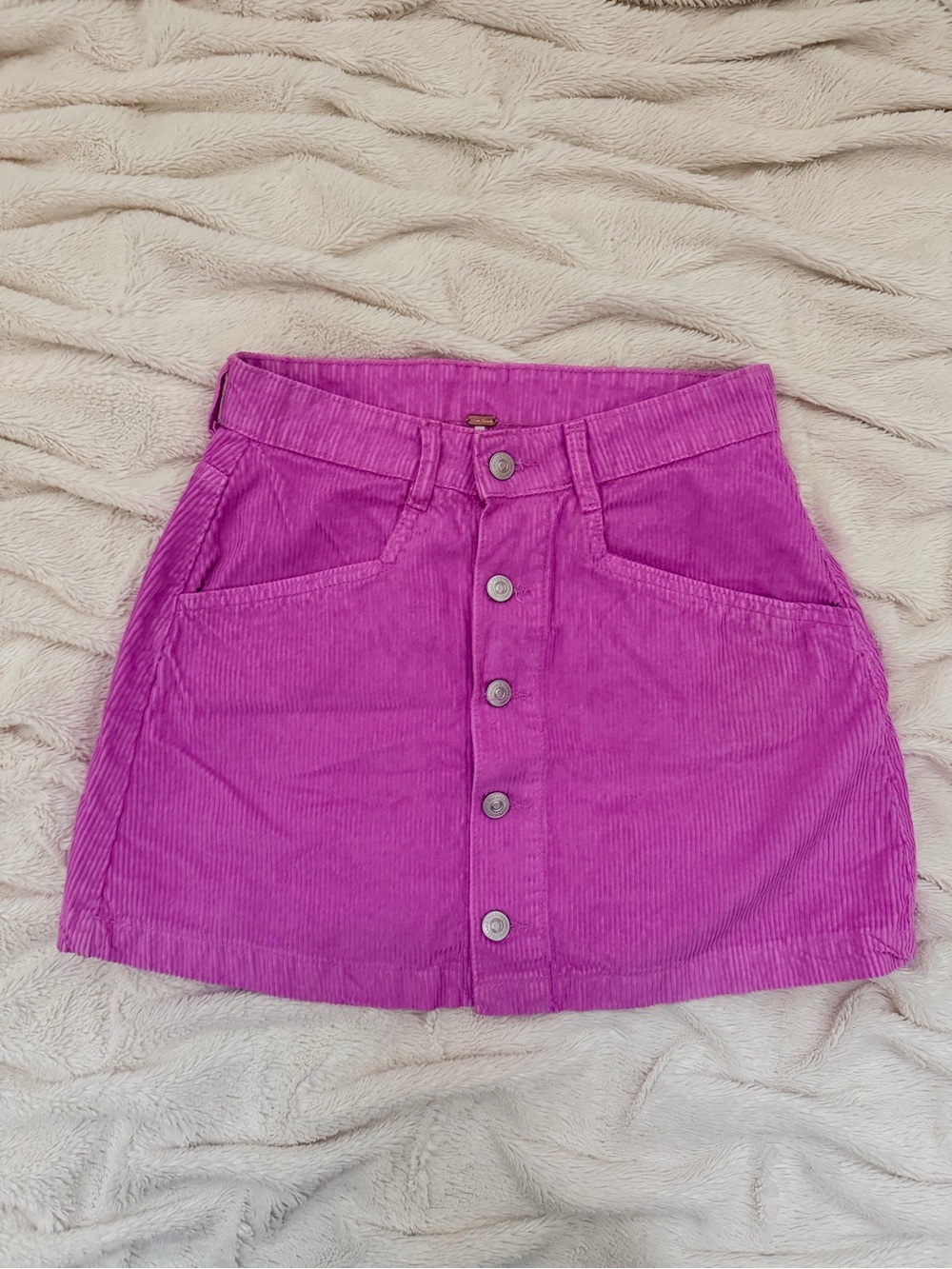 Free People corduroy magenta mini skirt Sz 2